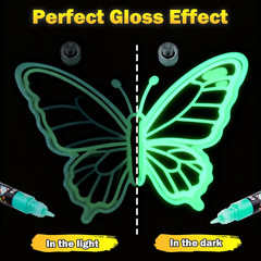 Glow in the Dark Acrylic Paint – Set of 12 Colors Uv Reactive Blacklight Paints