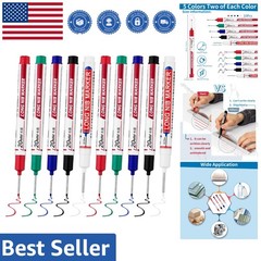Assorted Colors 10 PCS Long Head Markers – Durable Waterproof Construction Pens