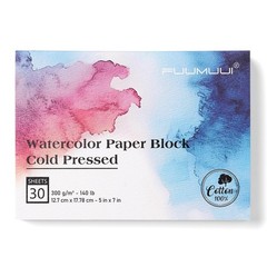 Watercolor Paper Block 5×7 Inch, 100% Cotton Watercolor Paper Pad of 30 Sheet…