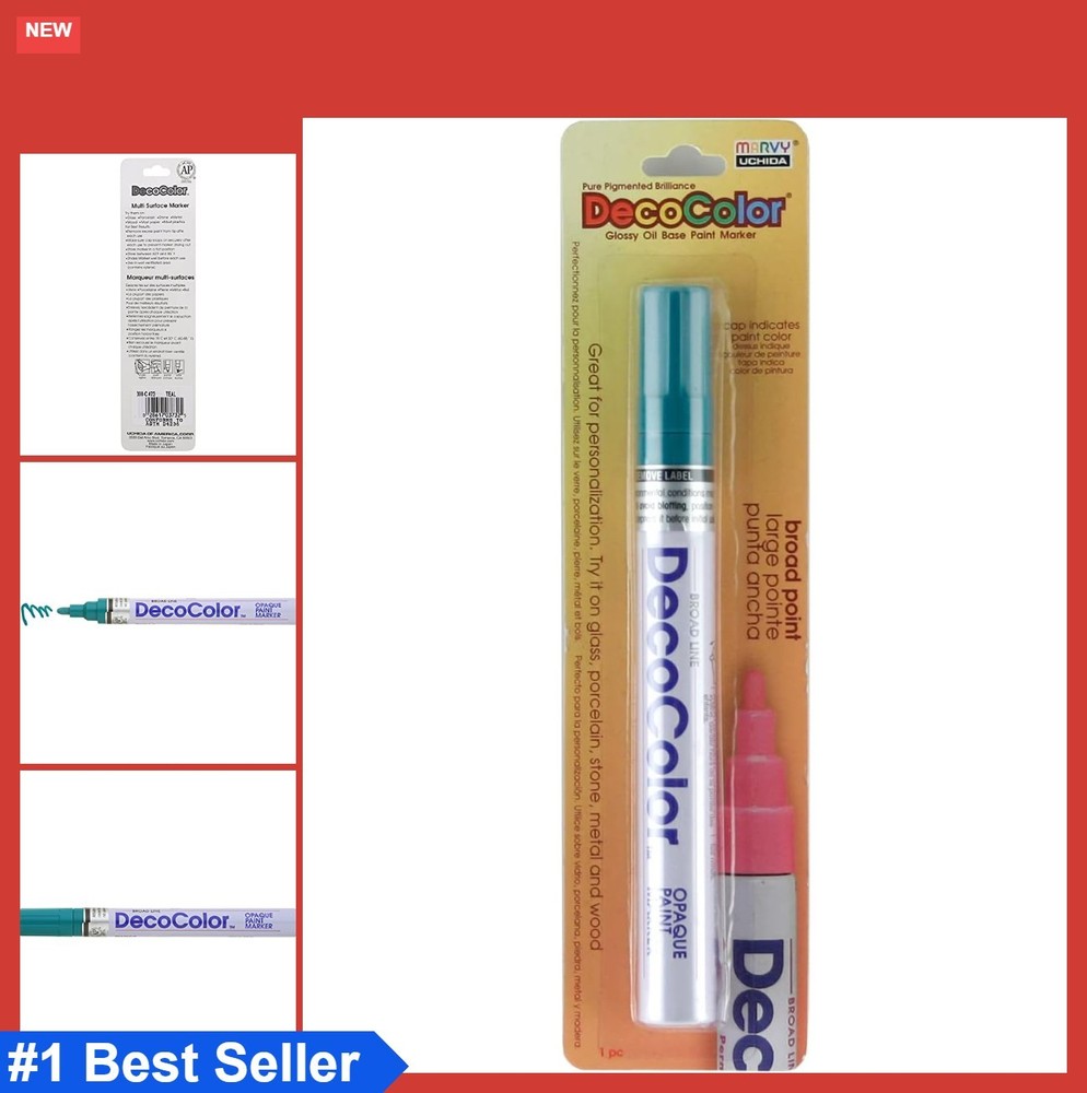 Paint Marker Broad Point Teal Oil Based Opaque Paint Pens for Glass Wood Metal