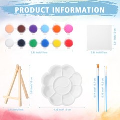 36 Set 6 x 6 Inch Mini Canvas Boards with Easel Painting Kit, Acrylic Paints …