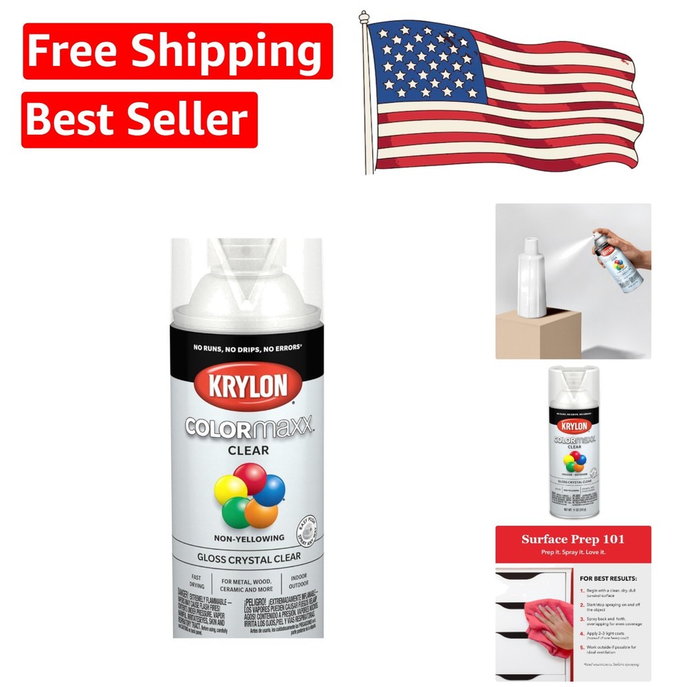 COLORmaxx Gloss Acrylic Spray Paint – Exceptional Clear Finish for All Surfaces