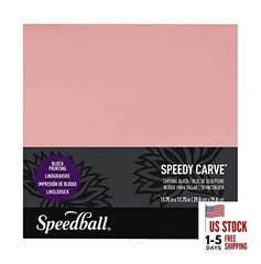 11-3/4 in. x 11-3/4 in. Speedy-Carve Linocut 11 3/4-Inch-by-11 3/4-Inch Pink