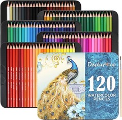 72 Pcs Professional Watercolour Pencils, Vibrant Colors, Water Blending Effects