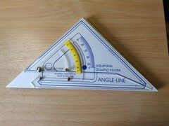 Blundell Harling 350mm Acrylic Angle-Line Adjustable Set Square with Bevel Edge