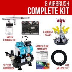 Master Studio Series S67 Airbrush Kit with Master Compressor TC-20T & Air Hose