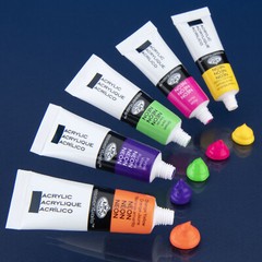 Royal Langnickel essentials 12 NEON ACRYLIC ARTIST COLORS PAINT SET Water Based