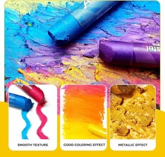 Metallic Oil Pastels Set of 12 Colors, Soft Oil Pastels for Art Painting, Dra…