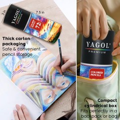 Yagol Colored Pencils for Adult Coloring Books, 72 Color Pencil Set, Soft Cor…
