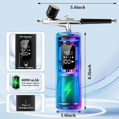 Airbrush Kit With Compressor, 48PSI High Pressure Portable Airbrush, 0.3mm No…