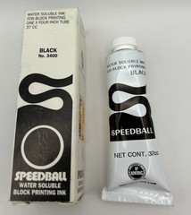 Vintage Speedball Water Soluble Ink For Block Printing Black #3400 Unused