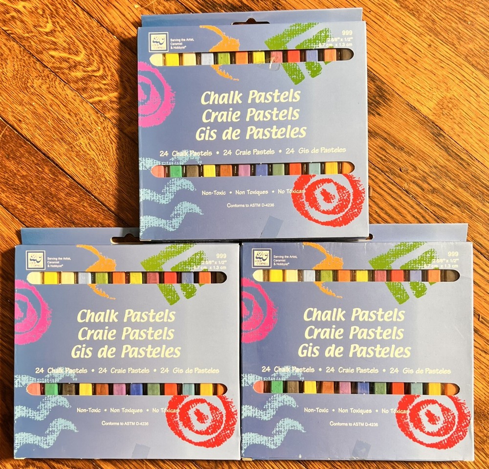 3 Boxes Loew-Cornell Chalk Pastels, 24-Count (72 Total Pastel Sticks)