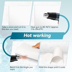 5 Pack White Plastic Sheets 12x12x0.04in Flexible PP Panel DIY Craft Model Makin