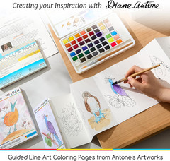 MEEDEN x Diane Antone Limited Edition Watercolor Paint Set – 48 Colors Portable