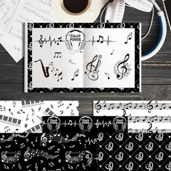 24 Sheets Musical Notes Pattern Paper 11.8 x Inch Music Multicolor