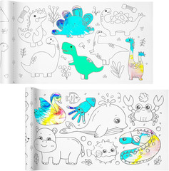 Children’S Drawing Roll Paper, 2 Rolls Coloring Paper Rolls, Sticky Paper,Diy Pa