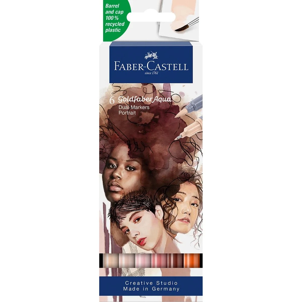 Faber-Castell Goldfaber Aqua Dual Marker – Wallet of 6 – Portrait