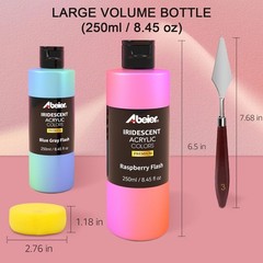 Acrylic Paint Set 20 Chameleon Colors 169 oz Iridescent Non Toxic ABEIER Large