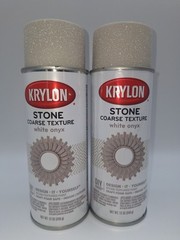 Krylon Stone Coarse Texture Finish Spray Paint White Onyx 18213 TWO CANS 12 Oz