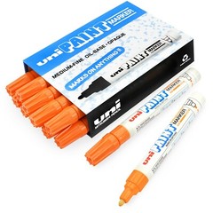 Uni-Ball PX-20 Paint Marker Permanent Ink Medium Nib Orange Pack of 12