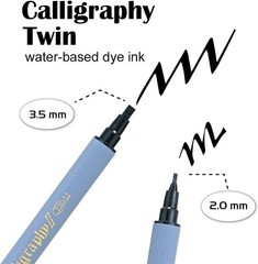 ZIG Calligraphy Marker Pens, 12 Colors Set, 2Mm & 3.5Mm Dual Tip Markers