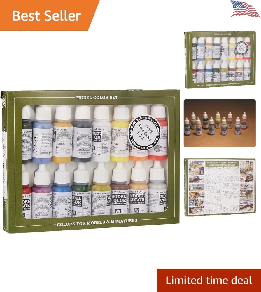 Vibrant Professional-Grade Acrylic Paint Set – 17ml, 0.57 Fl Oz Pack of 16