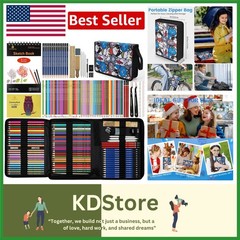 Comprehensive 100 Art Supplies Set: Graphite, Color & Charcoal Pencils with Case
