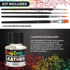 Premium Acrylic Shoe & Leather Paint Kit 29-Color with 4 Brushes (1 oz Bottle…