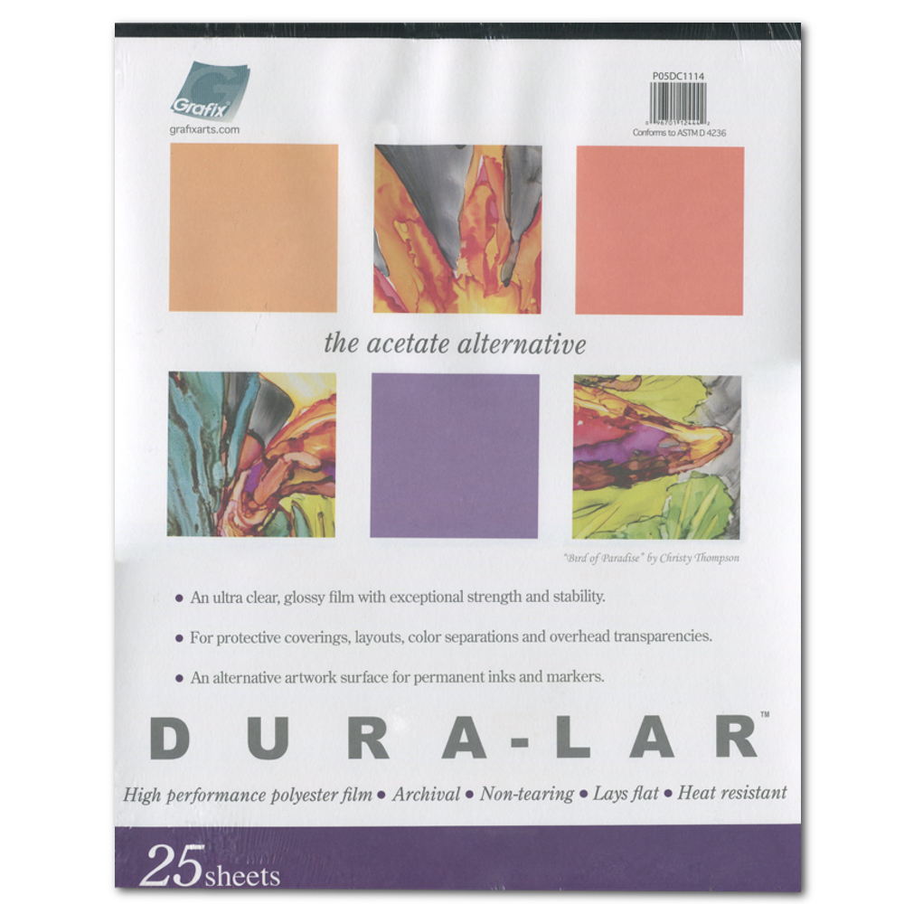 Clear Duralar .003 25 Sheet Pad 9X12