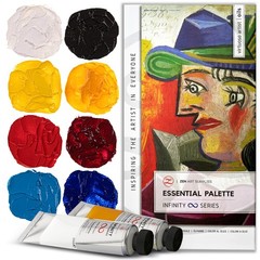 Professional Oil Paint Set – 8 x Large 50ml Tubes – Non Toxic Oil Paints for Art
