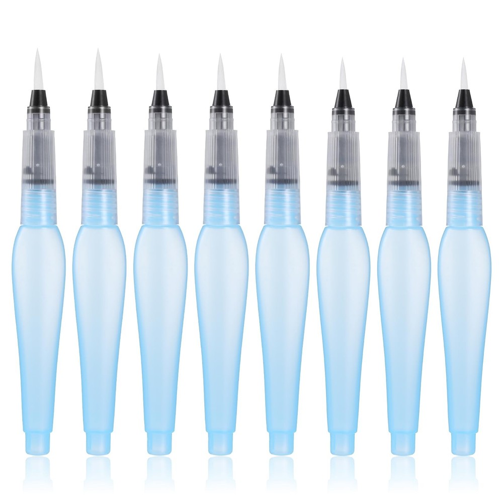 8Pcs Watercolor Brush Pens, Refillable Water Brush Pens Premium Leakproof Wat…