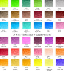 36-Color Watercolor Pencils, Water Color Pencils Set, Artist Drawing Pencils, Co