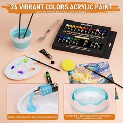 Nicpro 68PCS Acrylic Paint Canvas Set for Adults, Art Painting Supplies Kit with