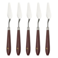 5pcs Painting Palette Knife 2.4 x 0.87 Inch Stainless Steel with Plastic Handle