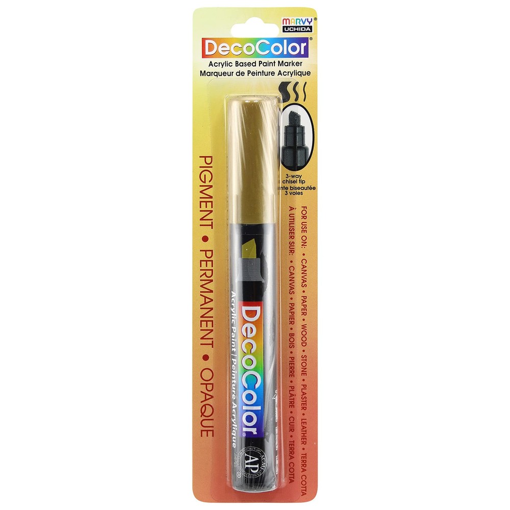 Gold Acrylic Paint Marker with Chisel Tip for Arts and Crafts Projects