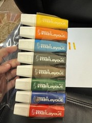 Rare! Vintage Schwan StabiloBoss Stabilo STABILayout Color 8 Markers PENS work