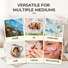 168 PCS Small Paint Brushes Bulk, Flat & Round Tip Acrylic Paint Brush Set, A…