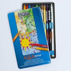Derwent Aquatone Watercolour Sticks 12 Tin – Art Drawing Painting Crayons