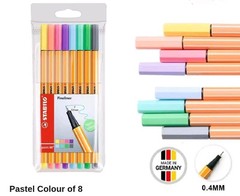 Stabilo Point 88 Fineliner 0.4mm 8 Pastel Color Pen Set Wallet Fine Writing Draw