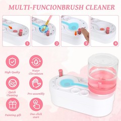 Painting Station Silicone Mat 20×16 Inch Cup 10 Brushes Foldable Bowl Pink