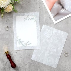 Rose Wedding Vellum Jackets Bulk For 5×7 Invitations Paper Inserts 150 PCS