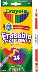 Erasable Colored Pencils (24ct), Kids Coloring Pencils for Coloring Books, Asso