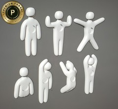 35 PACK! Meccha Chameleon Mini Artist Mannequin 1 Inch Figure Set Magnet Ready