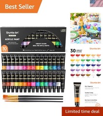 30 Vibrant Non-Toxic Acrylic Paint Set with 12ml Tubes – Perfect for All Ages