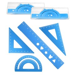 8 Pcs Geometry Drafting Tool, Math Tool Includes 15cm l Ruler, Sky Blue