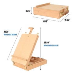 Falling in Art Wooden Tabletop Easel, Solid Wood Sketchbox Desktop Easel for …