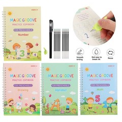 16Pcs Grooved Magic Practice Copybook Set Boys Girls Handwriting Book Practice