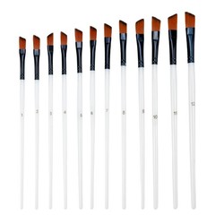 Antrader Angular Paint Brushes for Acrylic Painting,Artist Tip, White