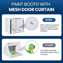 Elegant 30-Inch Airbrush Paint Booth with Zippered Curtain for Dust-Free Drying