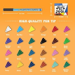 Acrylic Paint Markers, 24 Color Fine Tip Permanent Acrylic Paint Pens For Roc…